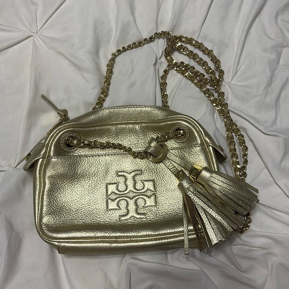 Tory Burch gold Thea crossbody bag